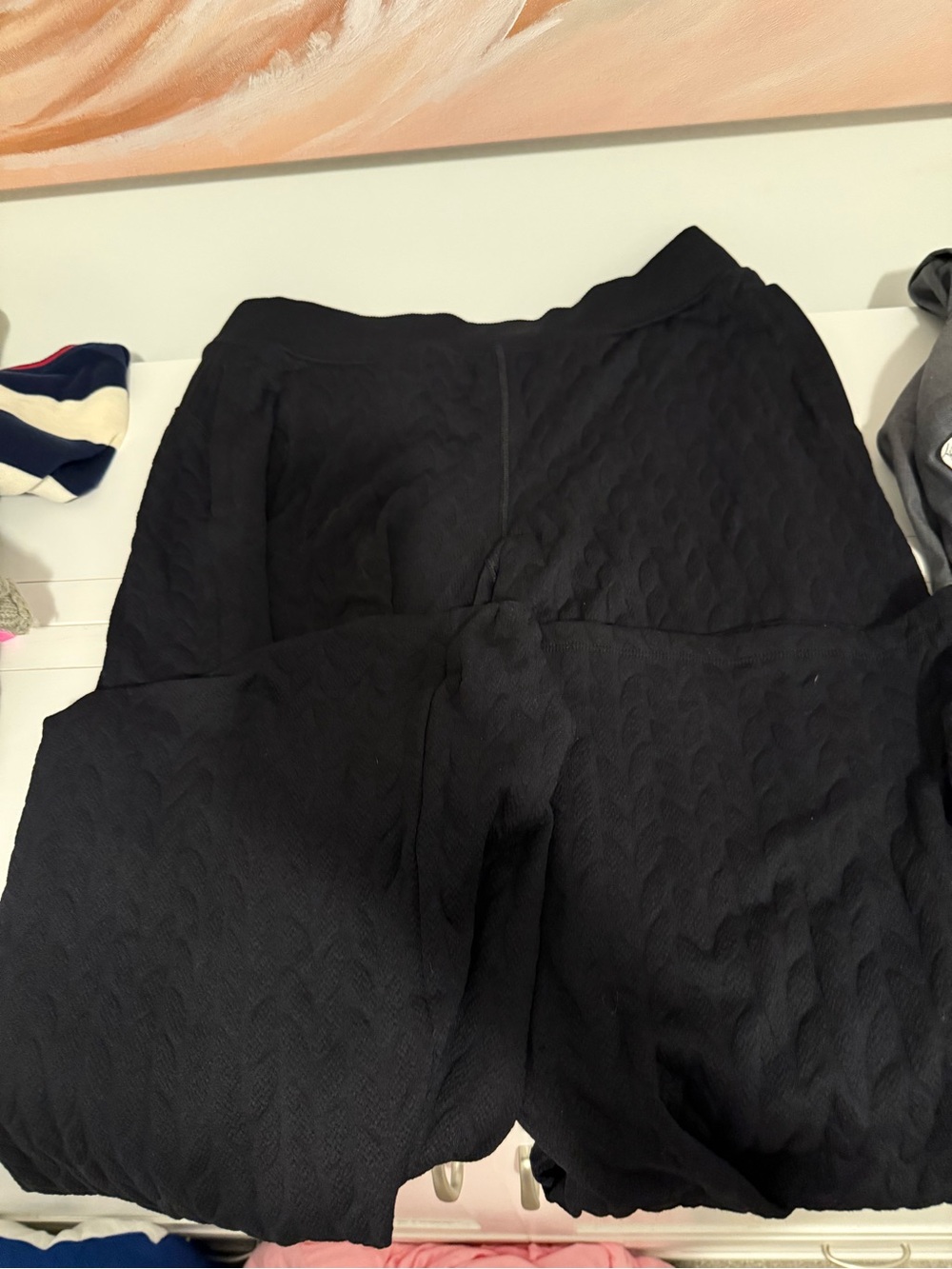 lululemon athletica Black Textured Wide-Leg Leggings